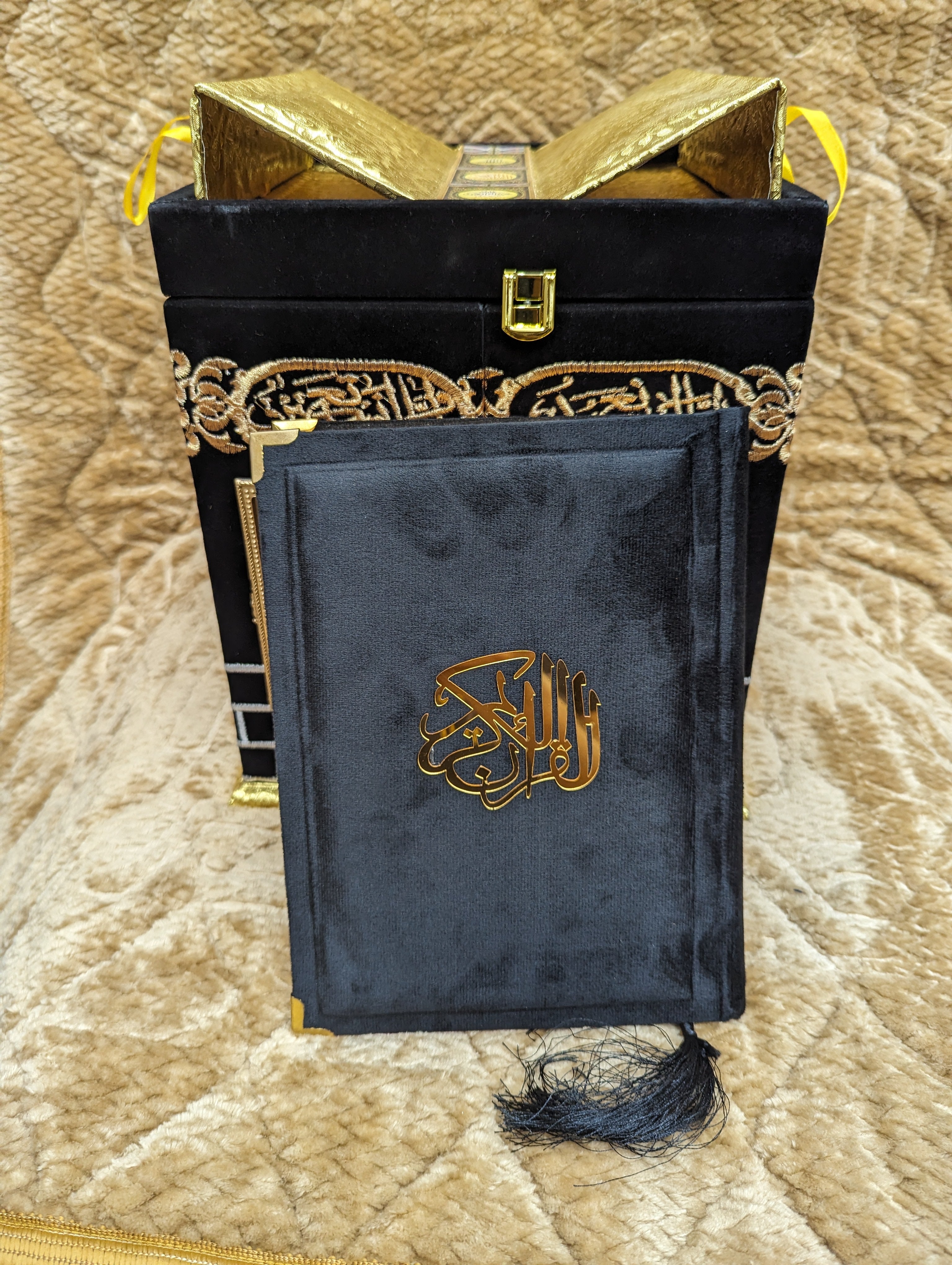 Black Khana Kaba Box Quran Pak - Premium Edition