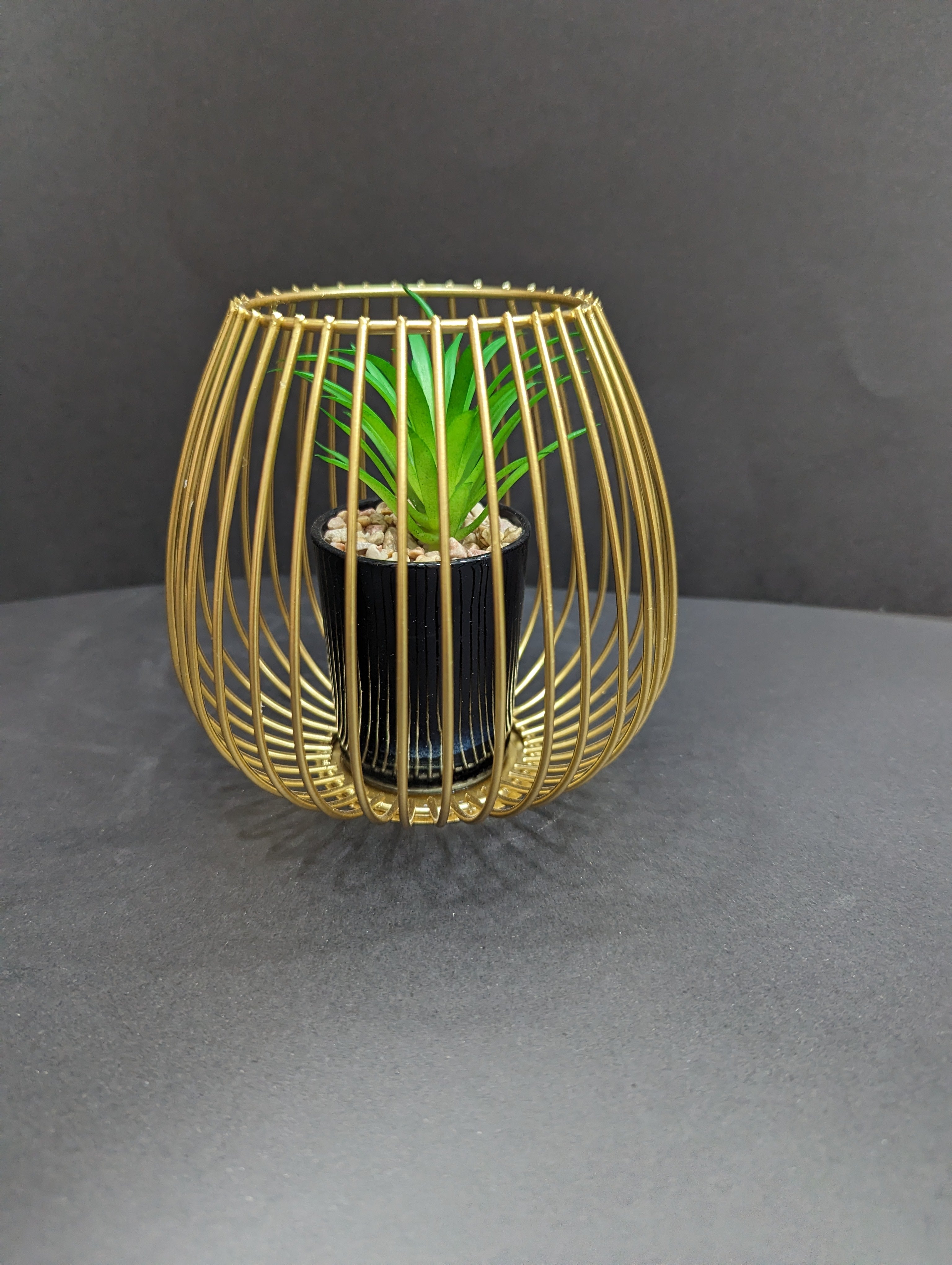 Elegant Gold Metal Plant Holder for Home Decor