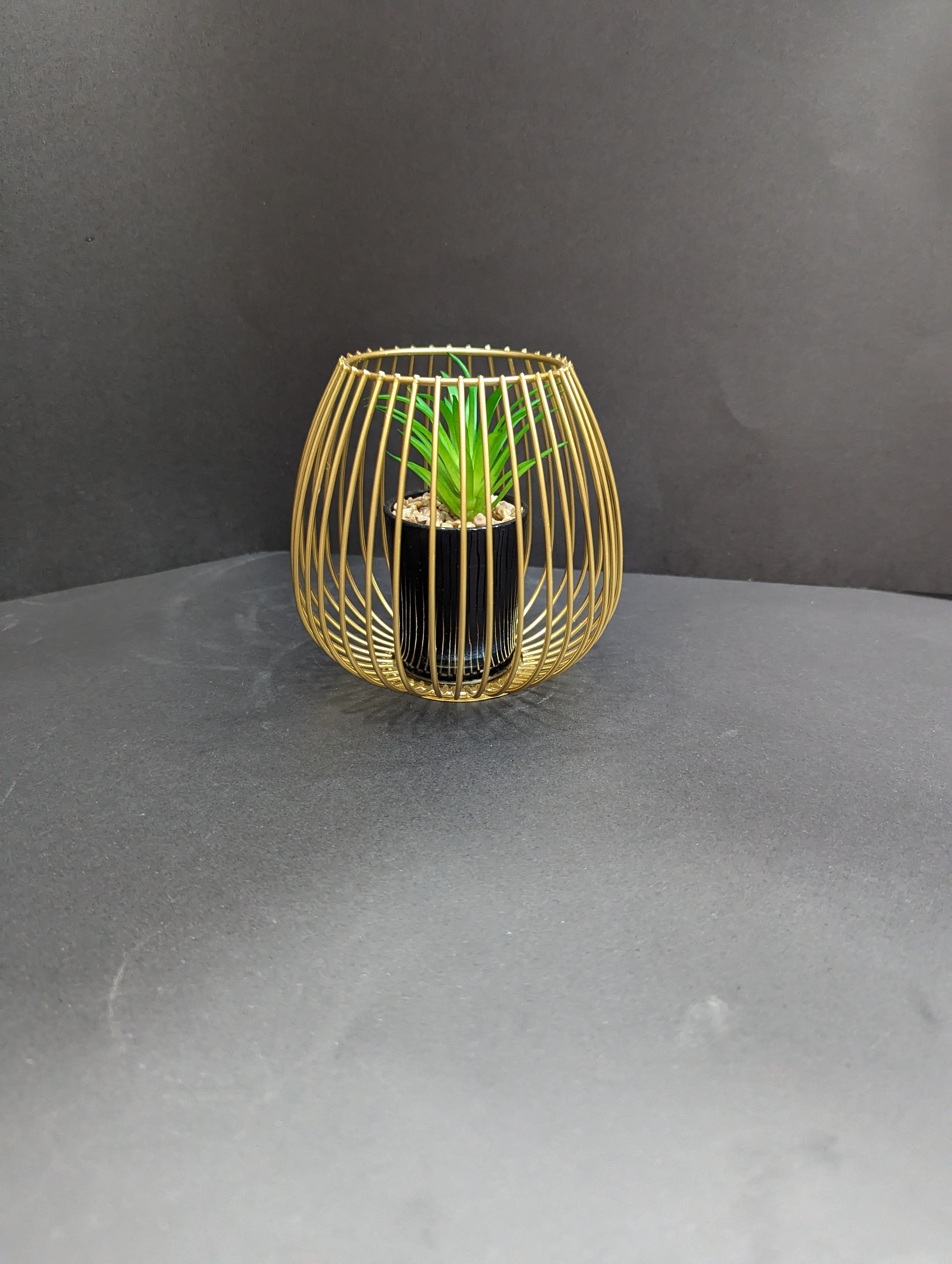 Elegant Gold Metal Plant Holder for Home Decor